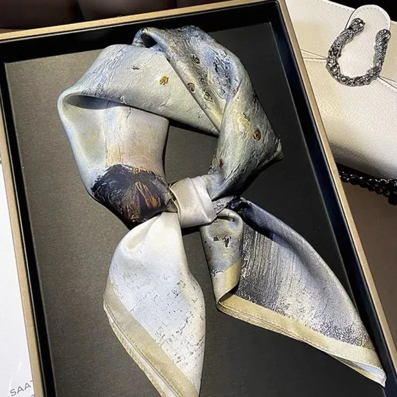 100% silk scarf square bandana ballerina - Picture 2 of 4